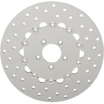 Polished Stainless Steel Drilled Brake Rotor — 300 mm (11.8 in), polished