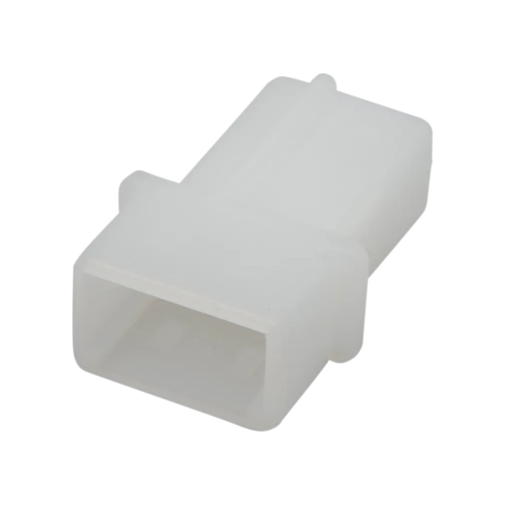 Conector AMP Mate-N-Lok — 2 pines macho, 305 mm (12\") de cable, Blanco