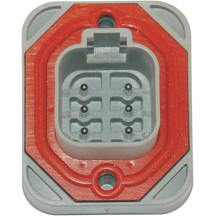 Componente de conector sellado Deutsch DT — Deutsch DT Series, 6 pines, hembra, gris