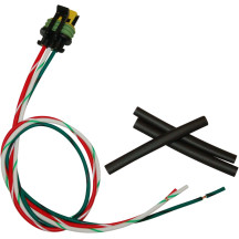 Arnés de cableado con pigtail — 457 mm (18") 2 pines, Negro