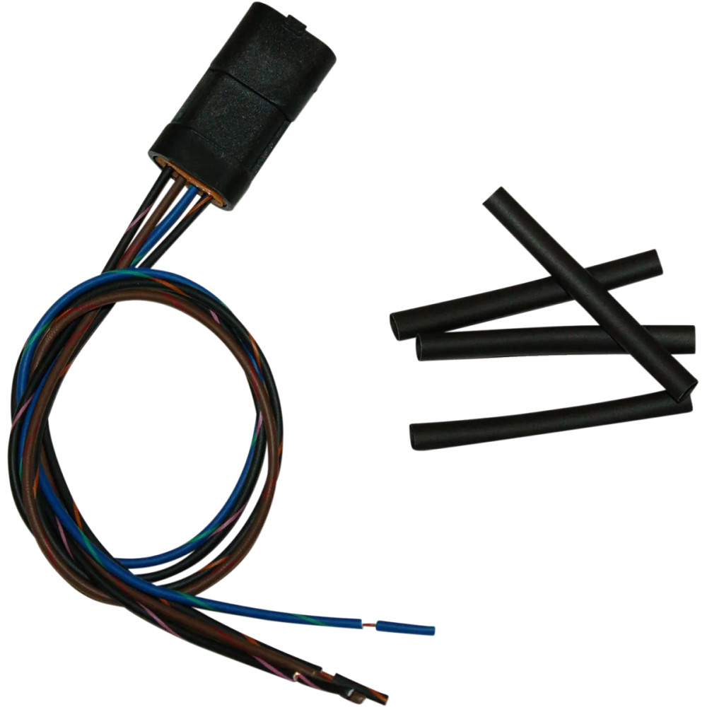 Arnés de cableado con pigtail — 457 mm (18") de cable, conector Delphi de 4 pines, negro