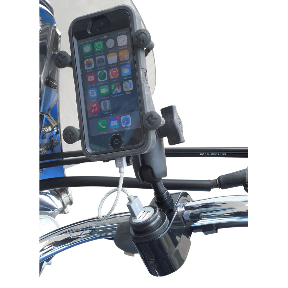 Dual USB Port Charger with 1" Ball Mount