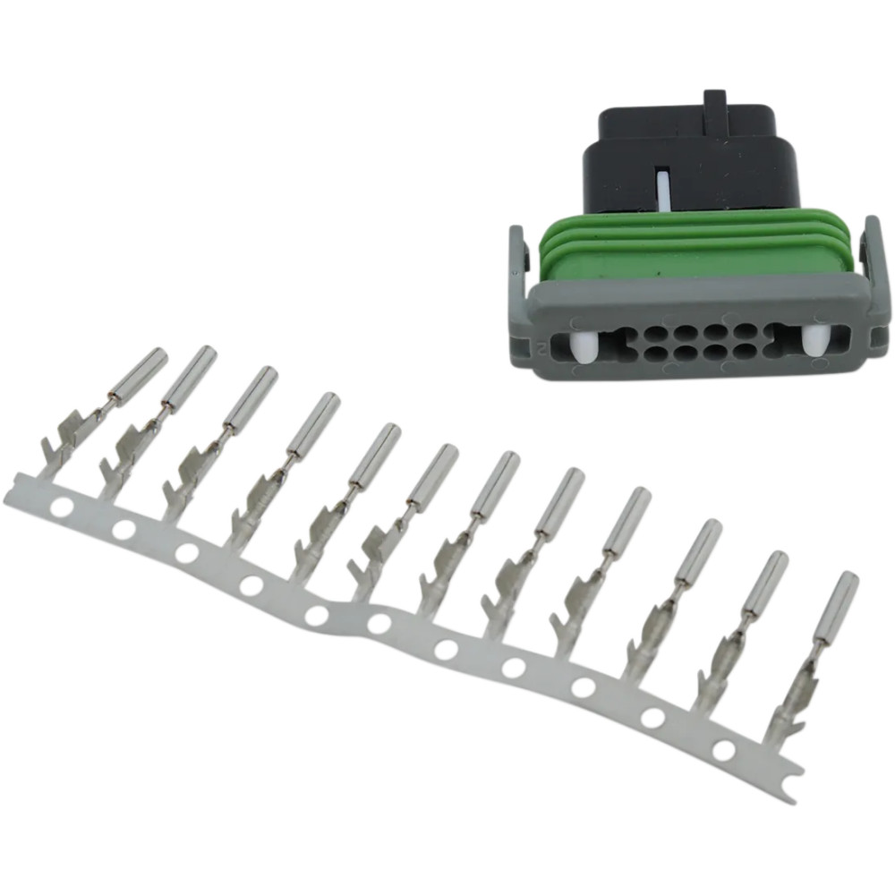 Conector tipo OEM — Delphi, hembra, 12 pines, negro