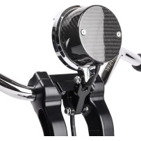 Softail Gauge Relocation Kit — Chrome, 6061 billet aluminum, front, speedometer