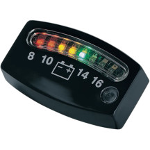Indicador de batería LED — 2" x 3/4" x 3/16", rango 12,5–14,5V, negro