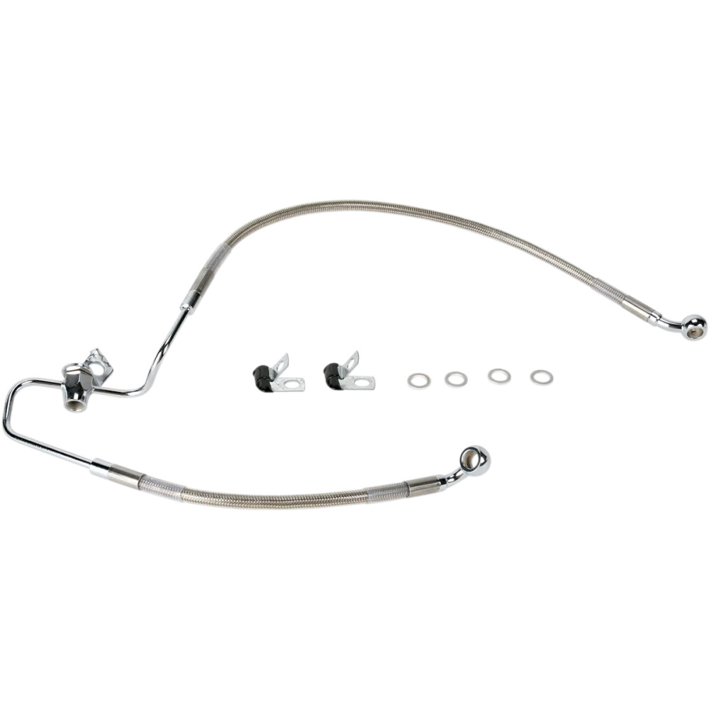 Stainless Steel Brake Line Kit — 75 cm (29-5/8"), rear, silver Stainless Steel Brake Line Kit — 75 cm (29-5/8"), rear, silver