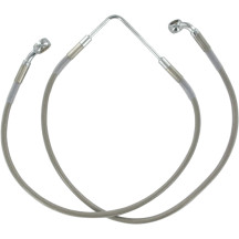 Kit de línea de freno de acero inoxidable — 124,5 cm (49"), delantero superior, plateado lacado