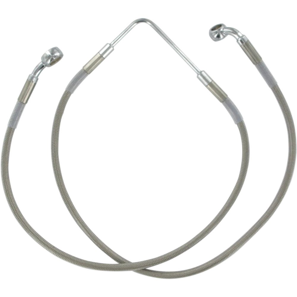 Kit de línea de freno de acero inoxidable — 124,5 cm (49"), delantero superior, plateado lacado