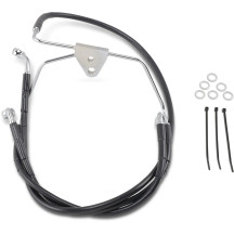 Extended Length Black Vinyl Brake Line Kit — Oversize +8", 16", 34-7/8", Front