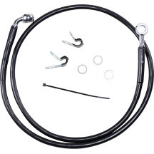 Kit de línea de freno de vinilo negro de longitud extendida — 107.5 cm, sobredimensionado +10.2 cm, delantero