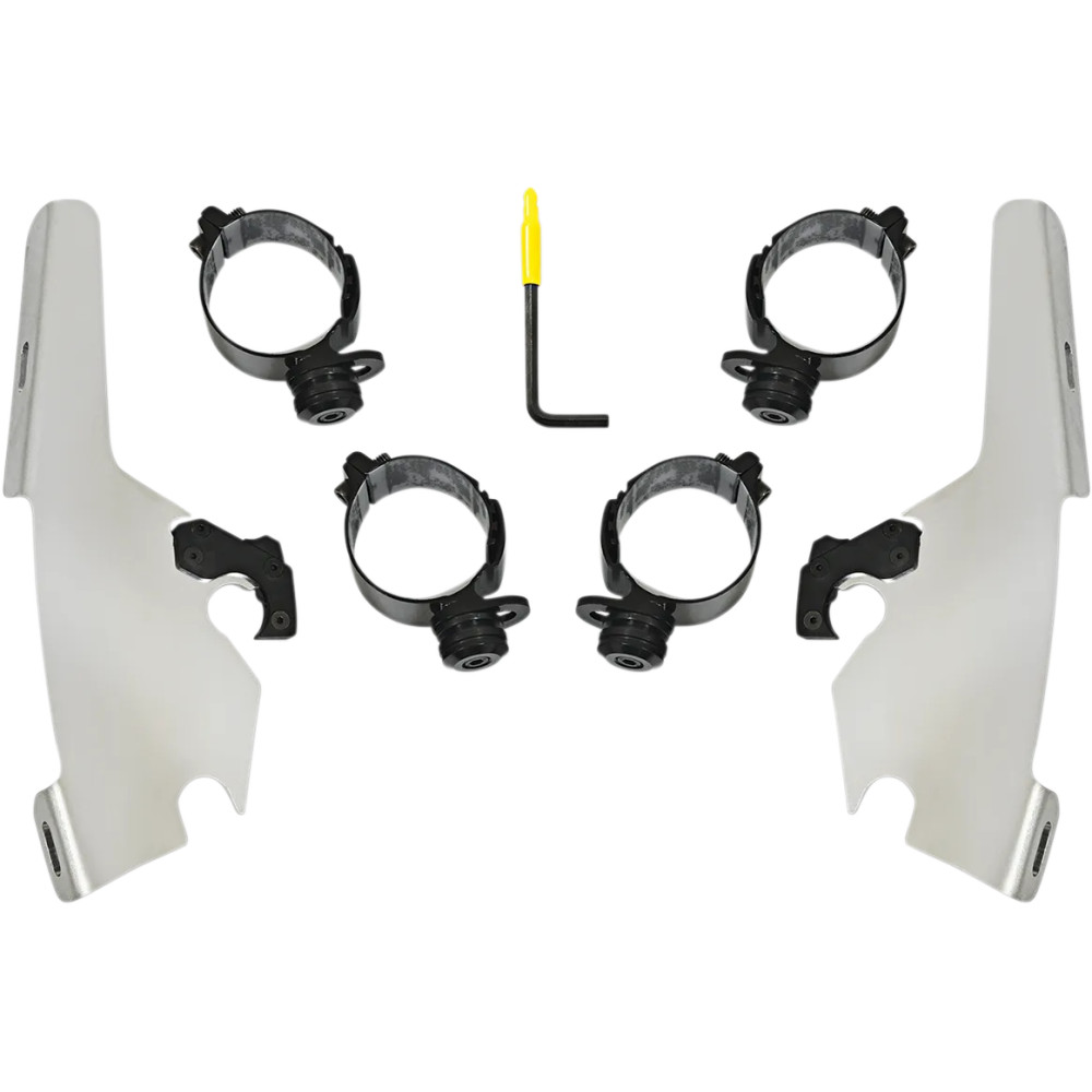 Batwing Fairing Trigger-Lock Mounting Kit — Polished aluminum Batwing Fairing Trigger-Lock Mounting Kit — Polished aluminum