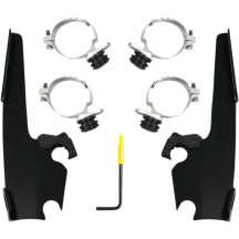 Parabrisas Fats/Slim Trigger-Lock Kit de montaje completo — Compatible con Memphis Fats, Memphis Slim, Negro