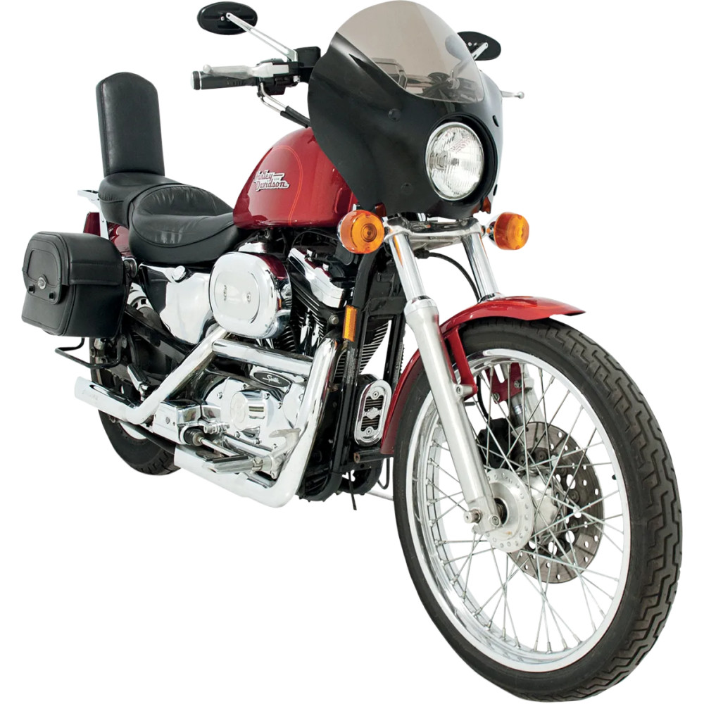 Gauntlet Fairing — Gloss black exterior, matte black interior, smoked windscreen, model-specific mount