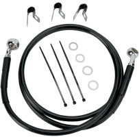 Extended Length Black Vinyl Brake Line Kit — 52-1/4" length, Oversize +8", Front