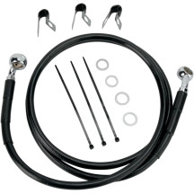 Extended Length Black Vinyl Brake Line Kit — 54-1/4" (138 cm), Oversize +10", Front
