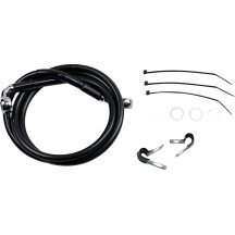 Kit de latiguillos de freno de vinilo negro de longitud extendida — 114 cm (44-7/8"), sobredimensionado +15,2 cm (6")
