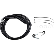 Kit de latiguillos de freno de vinilo negro de longitud extendida — 124 cm (48-7/8"), sobredimensionado +25.4 cm (10")