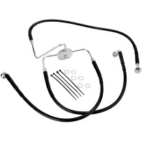 Kit de líneas de freno de acero inoxidable — 47 cm (18-9/16"), 56.5 cm (22-1/4"), delantero/inferior/superior, Negro