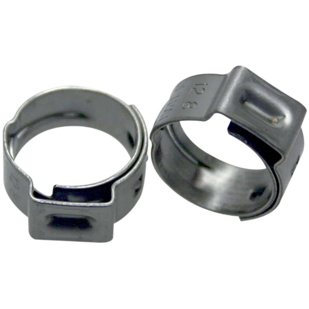 Stepless® Ear Clamps for Fuel System — 1/4" ID, 5/16" ID, 10 pack, silver