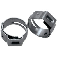 Stepless® Ear Clamps for Fuel System — 5/16" ID vinyl, 1/4" ID braided, 10 pack, Silver
