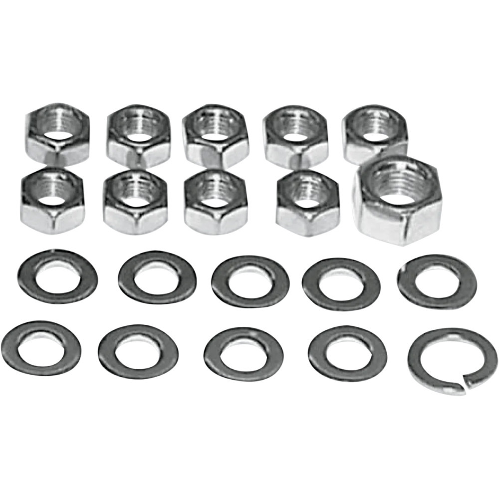 Kit de tuercas para tapa lateral de transmisión y brazo del embrague — Cromo