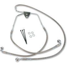 Kit de latiguillos de freno de acero inoxidable de longitud extendida — Delantero, sin ABS, 39 cm y 63.5 cm, sobredimensionado +