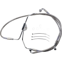 Kit de latiguillos de freno de acero inoxidable de longitud extendida — Delantero, sin ABS, 39 cm y 63.5 cm, sobredimensionado +