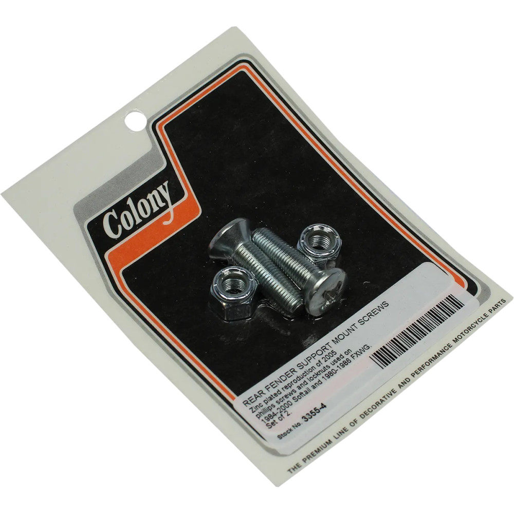 Rear Fender Support Mounting Screws/Nuts — 3/8"-24 x 15/16", zinc Rear Fender Support Mounting Screws/Nuts — 3/8"-24 x 15/16", zinc
