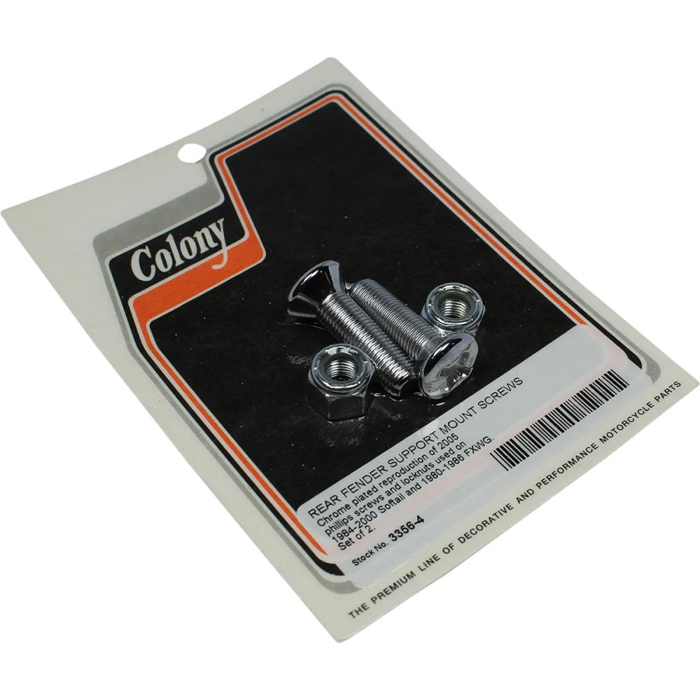 Tornillos/tuercas de montaje para soporte del guardabarros trasero — 3/8-24 x 15/16, cromado