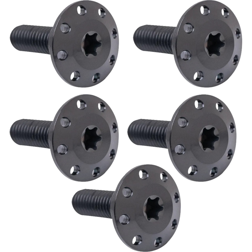 Kit de pernos flotantes Holeshot para rotor de freno delantero — negro pulido