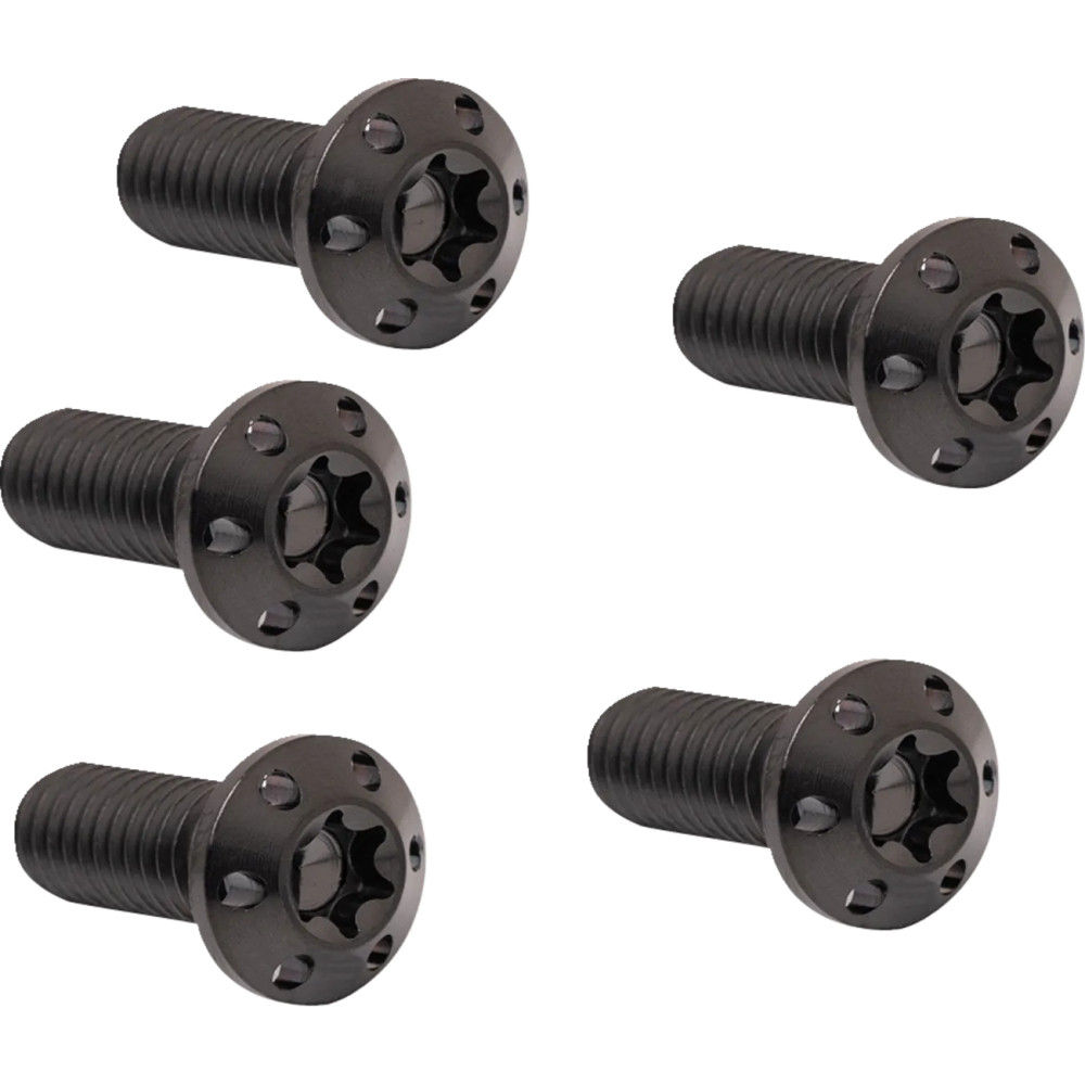Kit de tornillos para rotor de freno Holeshot — rosca 5/16"-18, 22.2 mm (7/8"), titanio, negro pulido