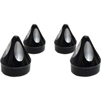 Head Bolt Covers — fits head bolts, black anodized, 4-pack