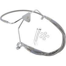 Kit de líneas de freno de acero inoxidable de longitud extendida — 40.5 cm, 78.5 cm, sobredimensionado +10.2 cm, plateado