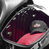 Sujetadores para alforjas — negro, cromo, paquete de 4