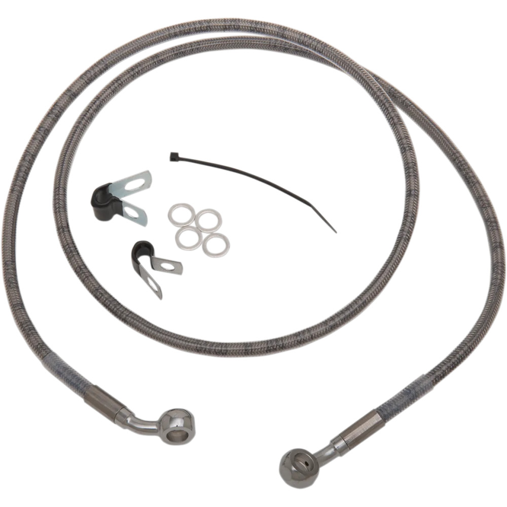 Kit de líneas de freno de acero inoxidable de longitud extendida — 49-3/4" de largo, sobredimensionado +8", delantero