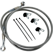 Kit de línea de freno de acero inoxidable de longitud extendida — 117.5 cm (46-1/4"), Oversize +5.1 cm (2"), Plata