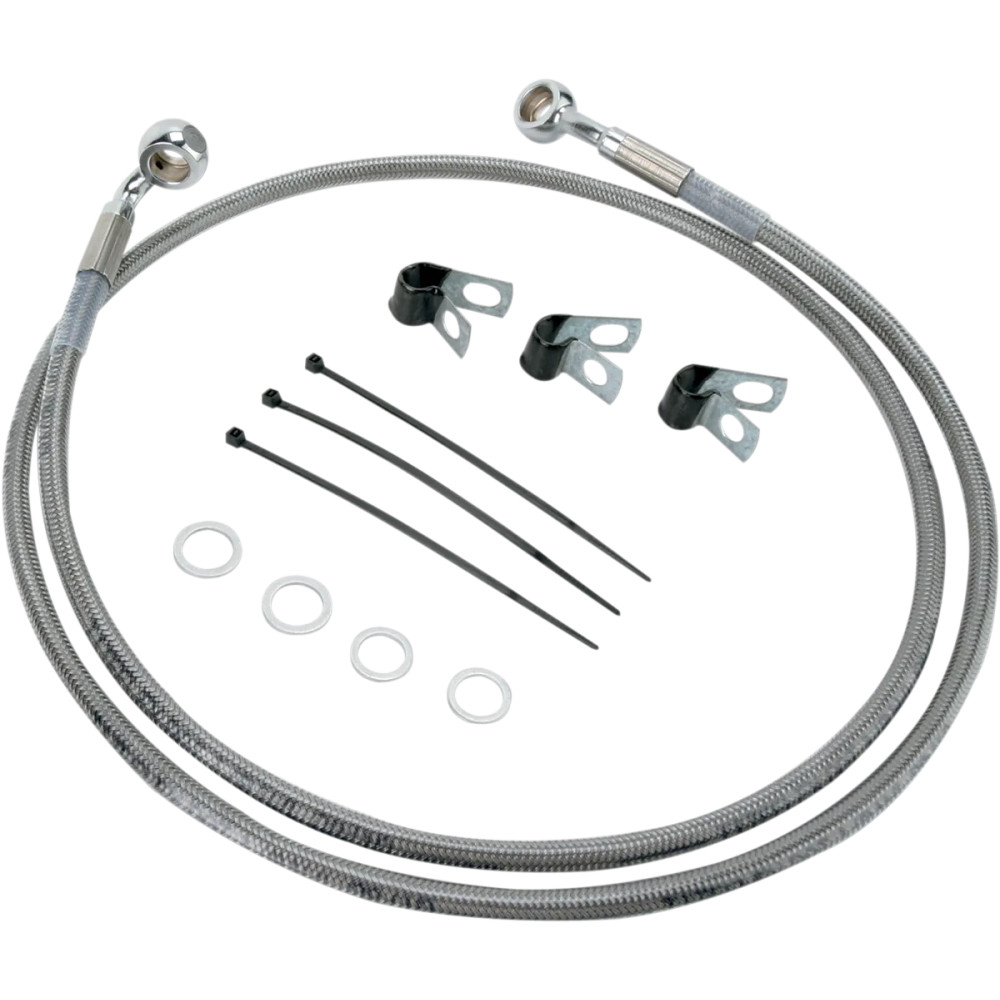 Kit de latiguillos de freno de acero inoxidable de longitud extendida — 122.5 cm (48-1/4") , Sobredimensionado +10.2 cm (4")