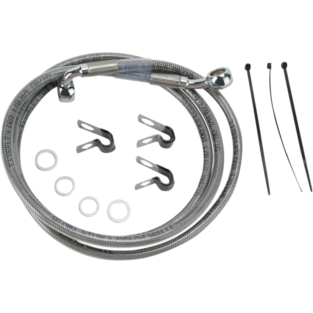 Kit de latiguillos de freno de acero inoxidable de longitud extendida — Sobredimensionado +10" (25,4 cm), 138 cm (54-1/4"), dela