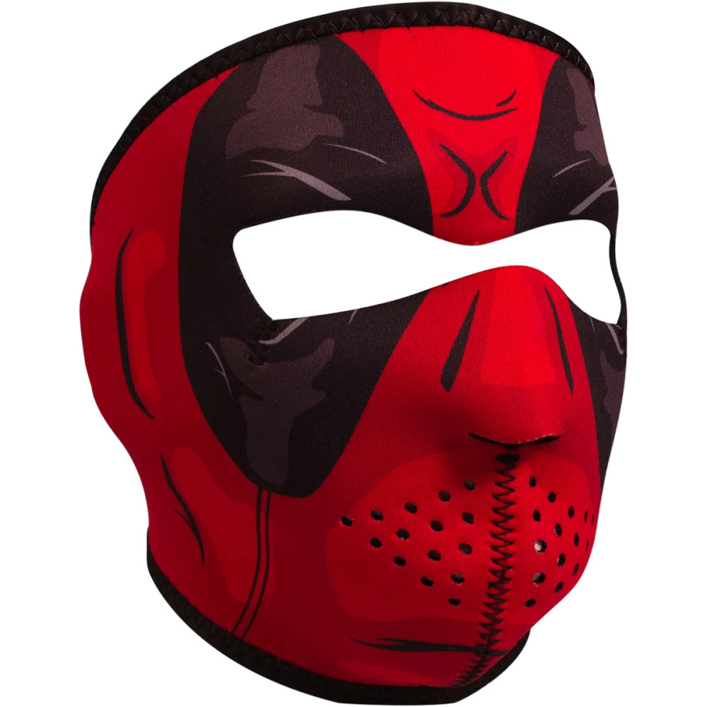 Mascarilla integral de neopreno — Talla única, Negro/Rojo