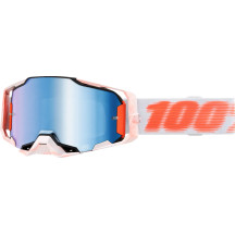 Gafas Armega — Talla única, Blanco/Naranja, Lente espejo azul, Acabado mate