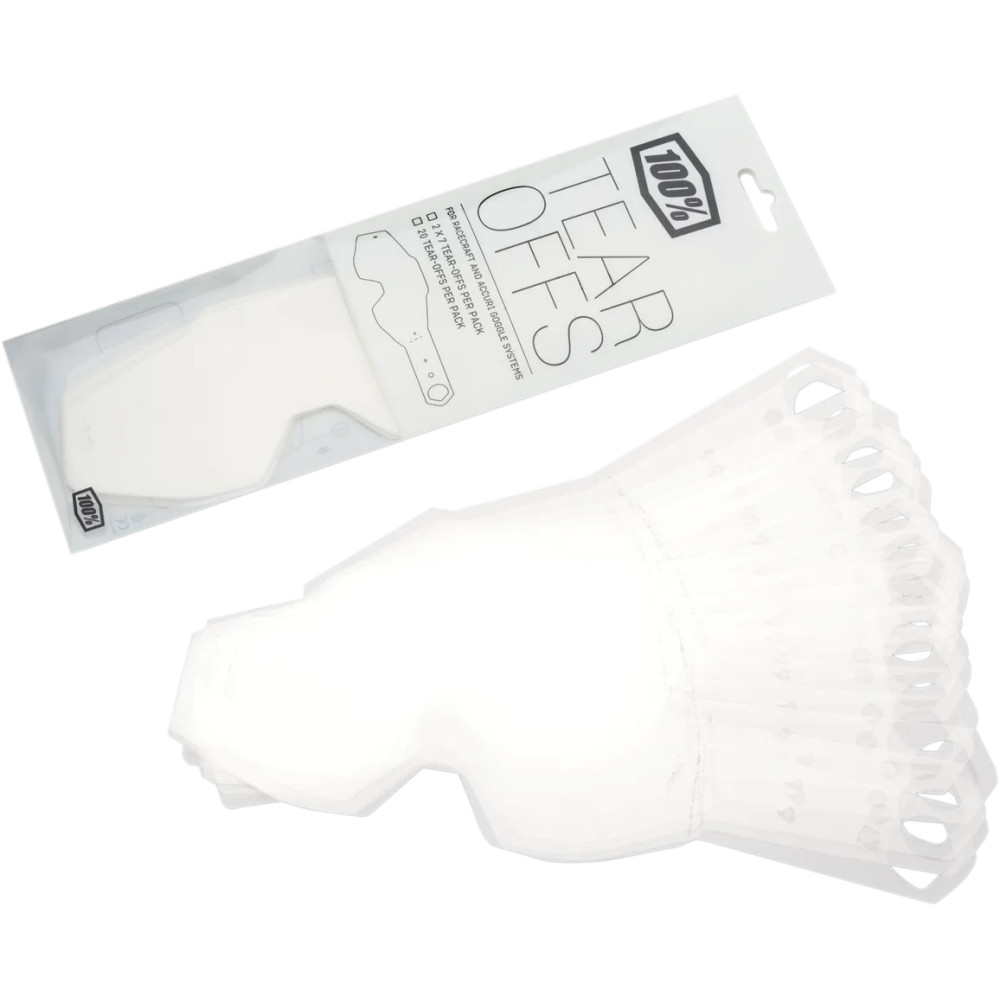 Tear-Offs para gafas Racecraft/Accuri/Strata — paquete de 20, transparente