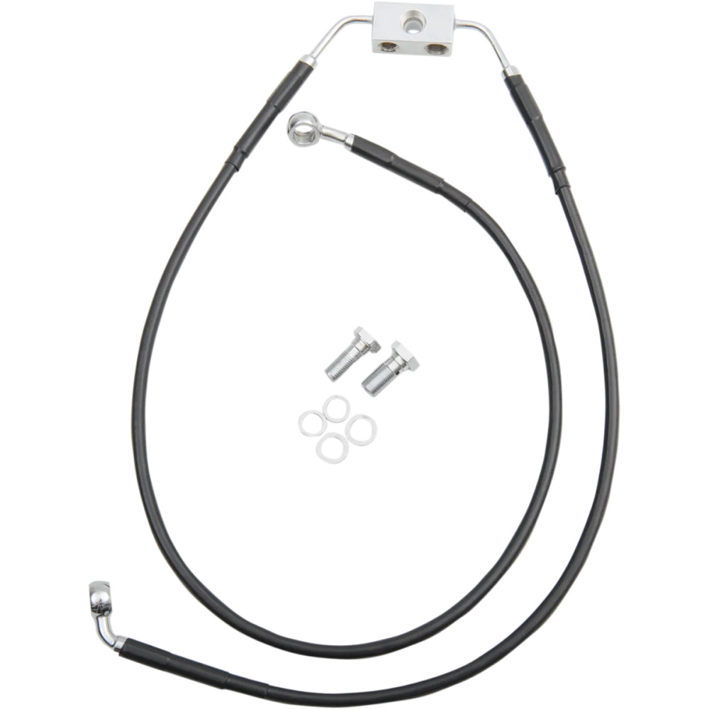 Kit de latiguillos de freno de vinilo negro de longitud extendida — sobredimensionado +8 cm, 54 cm y 93,5 cm, con ABS