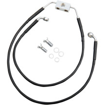 Kit de líneas de freno de vinilo negro de longitud extendida — 55 cm, 70.5 cm, Sobredimensionado +10.2 cm, con ABS