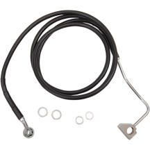 Kit de líneas de freno de vinilo negro de longitud extendida — Sobredimensionado +10.2 cm (4"), 174 cm (68.5"), Delantero