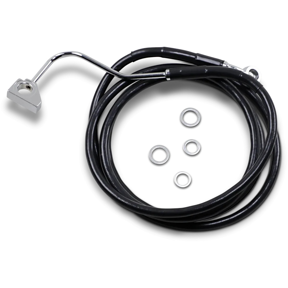Kit de latiguillos de freno de vinilo negro de longitud extendida — 189 cm (74.5"), sobredimensionado +25.4 cm (10"), con ABS