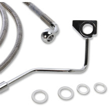 Kit de línea de freno de acero inoxidable de longitud extendida — 174 cm (68-1/2\"), sobredimensionado +10.2 cm (4\"), con ABS, 