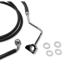 Kit de latiguillos de freno de vinilo negro de longitud extendida — 174 cm (68-1/2"), sobredimensionado +4", con ABS