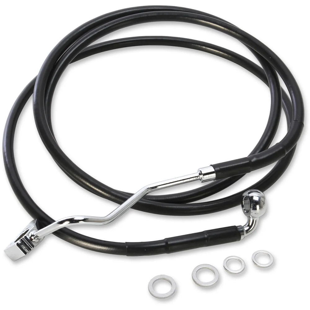 Kit de líneas de freno de vinilo negro de longitud extendida — 179 cm (70.5\"), Sobredimensionado +15.2 cm (6\"), con ABS