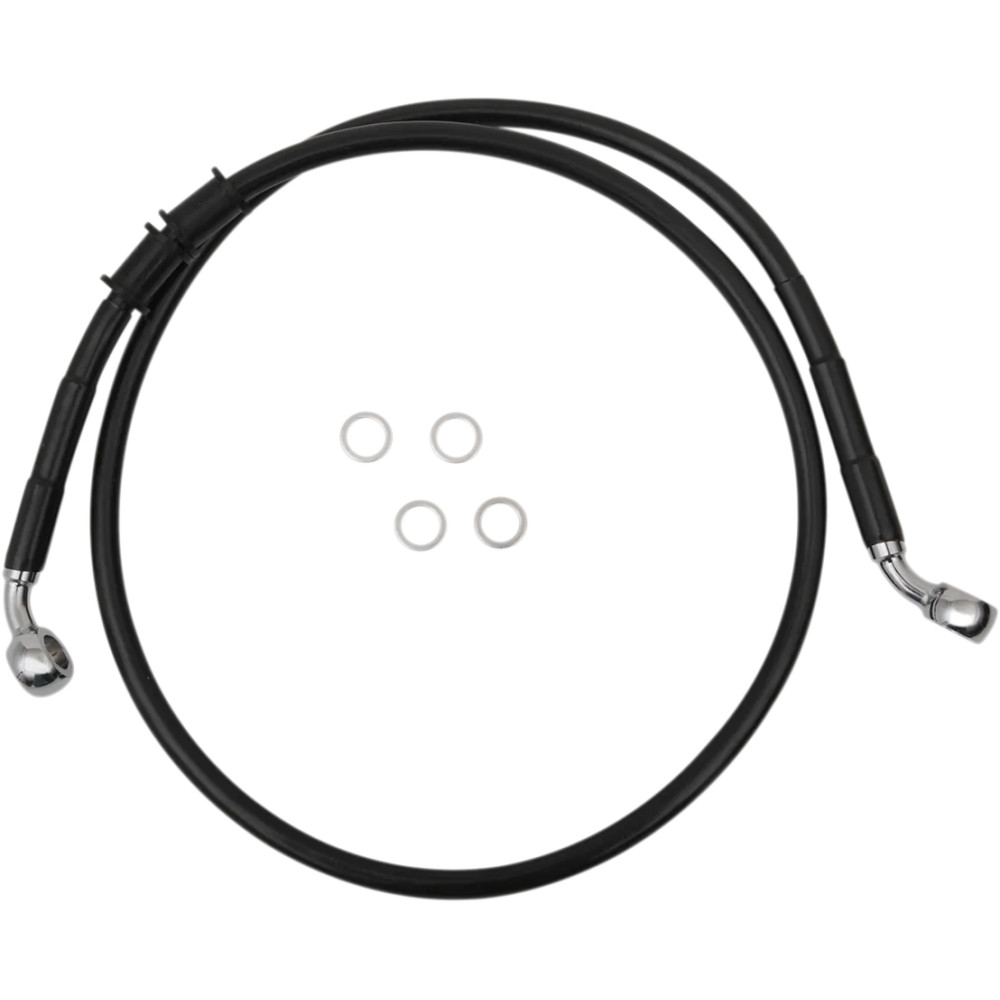 Línea de freno de longitud extendida — Sobredimensionada +10.2 cm (4"), 110.5 cm (43.5"), Delantera, sin ABS, Negro