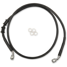 Kit de latiguillos de freno de acero inoxidable — 100 cm (39-1/2"), sin ABS, negro recubierto de vinilo